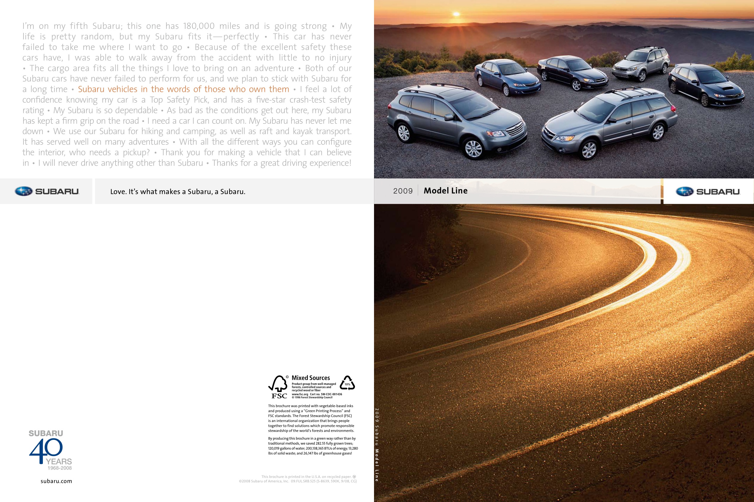 2009 Subaru All Models Brochure